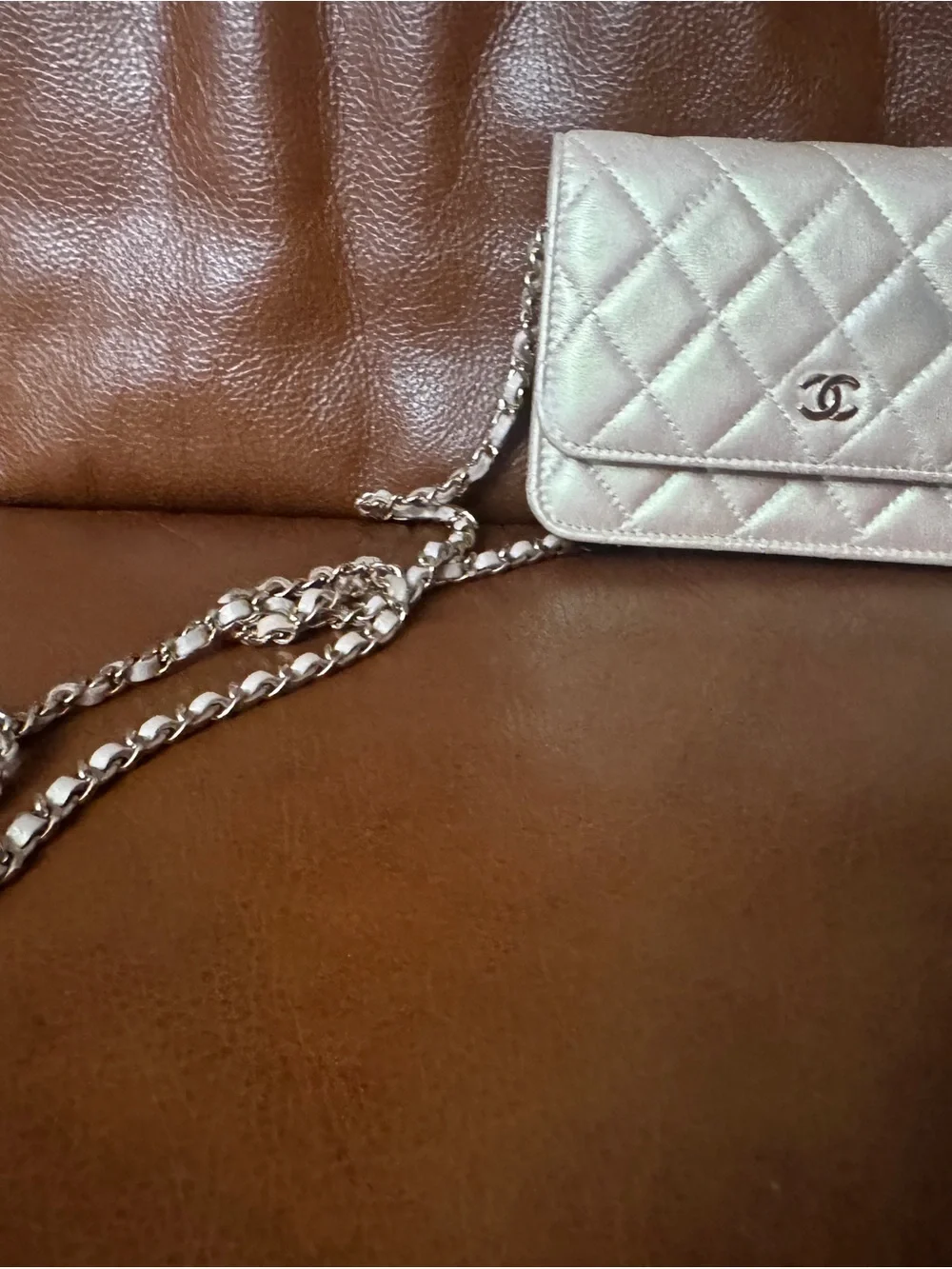 CHANEL iridescent quilted